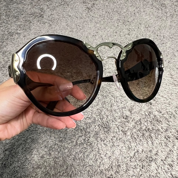 PRADA SUNGLASSES WOMEN'S BUTTERFLY STYLE HAVANA W/ BROWN GRADIENT LENS PR09TS-2A - Picture 7 of 16